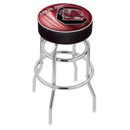 Holland Bar Stool Co 30" South Carolina Cushion Seat, 2-Ring Chrome Swivel Bar Stool L7C130SouCar-D2
